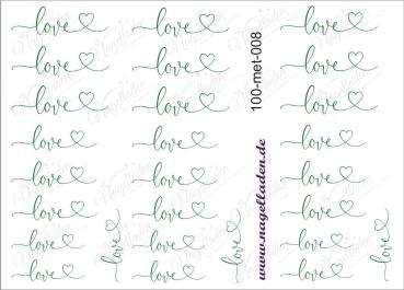 Nail Water Tattoo (Prints) metallic 008 (Grün)