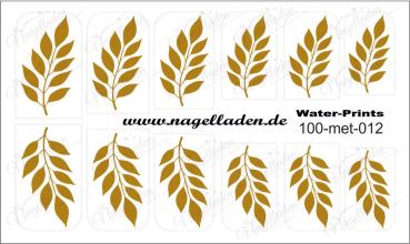 Nail Water Tattoo (Prints) small metallic 012 (Gold)