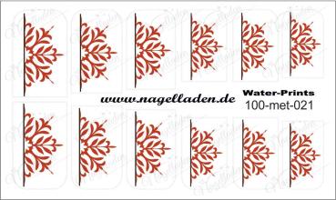 Nail Water Tattoo (Prints) small metallic 021 (Rot)