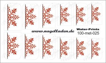 Nail Water Tattoo (Prints) small metallic 025 (Rot)