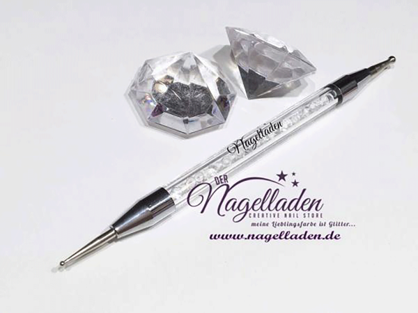 Spot Swirl Strass Weiss