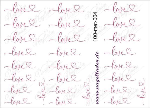 Nail Water Tattoo (Prints) metallic 004 (Pink)