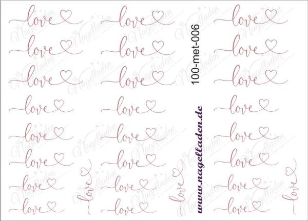 Nail Water Tattoo (Prints) metallic 006 (Rosa)