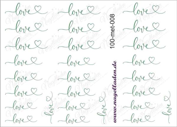 Nail Water Tattoo (Prints) metallic 008 (Grün)