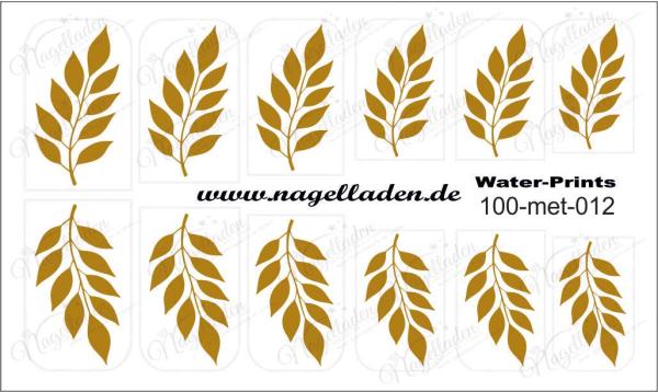 Nail Water Tattoo (Prints) small metallic 012 (Gold)