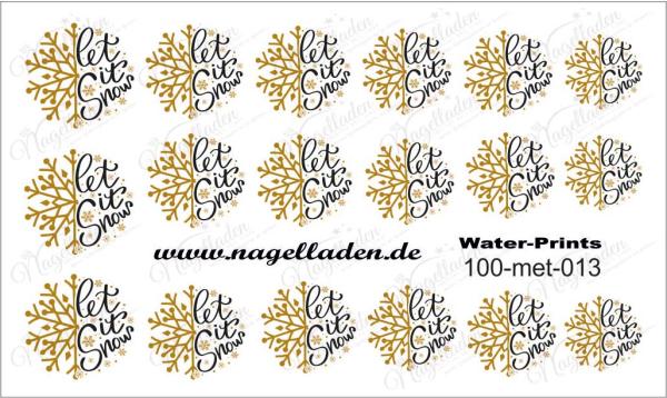Nail Water Tattoo (Prints) small metallic 013 (Gold)