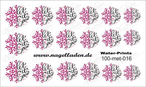 Nail Water Tattoo (Prints) small metallic 016 (Pink)