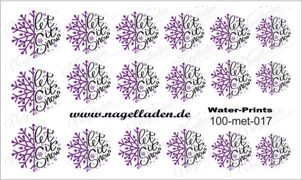 Nail Water Tattoo (Prints) small metallic 017 (Lila)