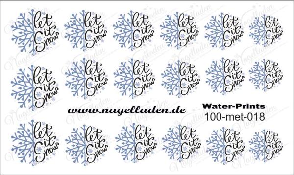 Nail Water Tattoo (Prints) small metallic 018 (Blau)