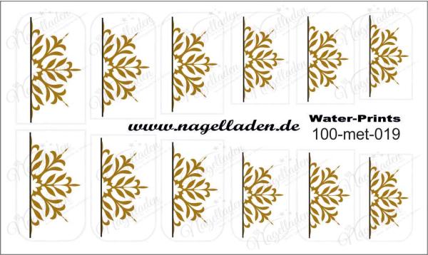 Nail Water Tattoo (Prints) small metallic 019 (Gold)