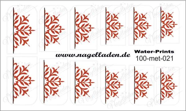 Nail Water Tattoo (Prints) small metallic 021 (Rot)