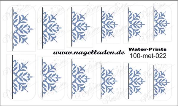 Nail Water Tattoo (Prints) small metallic 022 (Blau)