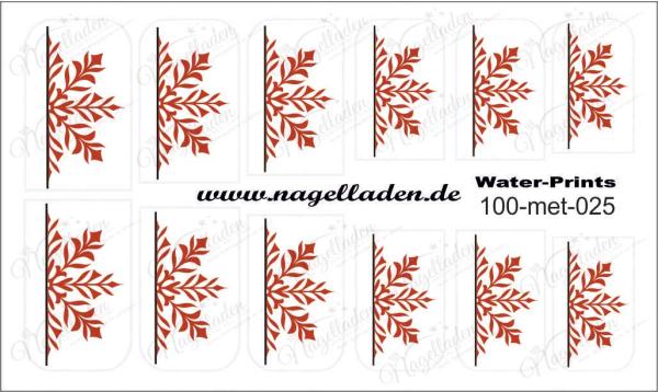 Nail Water Tattoo (Prints) small metallic 025 (Rot)